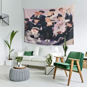 Boy Group & Doll Merchandise Promotional Photo Printed Tapestry, Stylish Lightweight Durable Wall Decor, Multi‑Functional Art Canvas for Bedroom, Living Room, Indoor & Outdoor Decoration