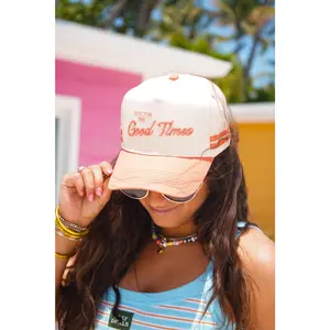 Here for the Good Times - Coral Trucker Hat