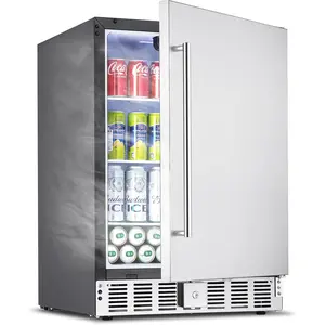 Father's Day Gift VEVOR 24-Inch Indoor/Outdoor Beverage Refrigerator, 150 QT Freestanding or Undercounter Beverage Fridge, 180 Cans Built-in Beer Fridge with Metal Plate Body for Residential Home Bar Commercial Use