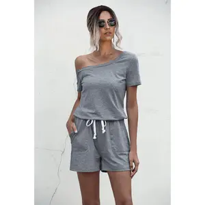 One Shoulder Tie Waist Romper
