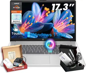 HP Flagship 17 Touchscreen Laptop Computer- AMD Ryzen 5 7430U, 17.3" Anti-Glare HD+ Display, Backlit Keyboard, Windows 11 Pro, Wi-Fi 6, HD Webcam, Copilot (8/16/32GB RAM, 256GB/512GB/1TB/2TB SSD)