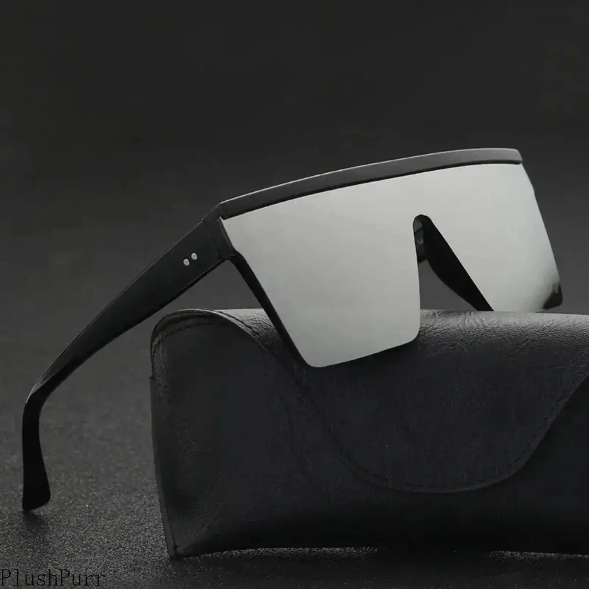 Vintage Male Flat Top Sunglasses Men Brand Black Square Shades UV400 Gradient Sun Glasses For Women Cool One Piece Designer tiktokshopbacktoschool