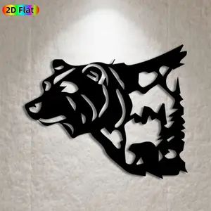 [1pc] Bear Metal Wall Art Bear Statue Mural, Ideal Gift for New Year, Christmas, Wildlife Decor Enthusiasts, Rust-Resistant Metal Wall Decor Wall Sculptures, Perfect for Outdoor Wall Fence Bear Enthusiasts