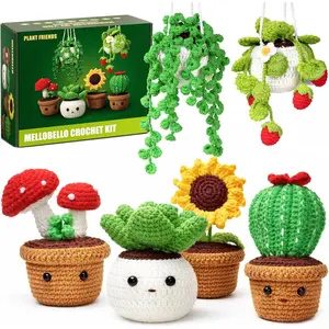 Kit de ganchillo para principiantes de 6 estilos de plantas con tutoriales en video paso a paso, fácil de aprender para adultos - Amigurumi
