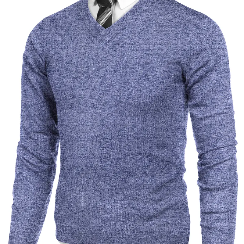 COOFANDY Mens V Neck Dress Sweater Long Sleeve Slim Fit Fashion Pullover Sweater Classic Fabric Menswear