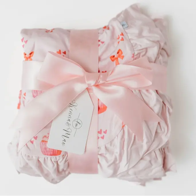 Kenna&Mav Cupcakes and Bows Bamboo Blanket - Buttery Soft