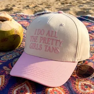 Embroidered Trucker Hat, "I Do All The Pretty Girls Tans" Slogan, Beauty Artist Cap