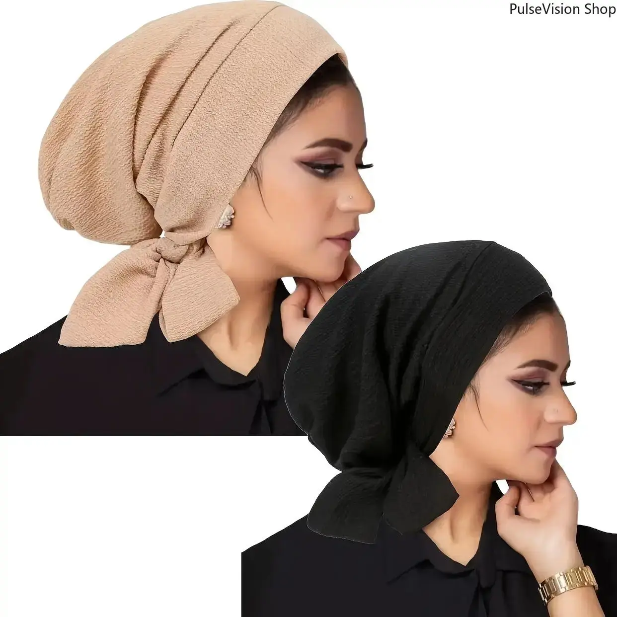 Women's Muslim 2-Piece Head Scarf & Cap Set, Comfortable Fashion Accessory for Ramadan, Chemo Daily Use, Accessories For Women