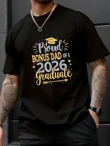 100% Cotton Unisex Bonus Dad Senior 2026 Proud Bonus Dad of a Class of 2026 T-Shirt – Trendy Style, Soft Cotton, Instagram-Ready Outfit