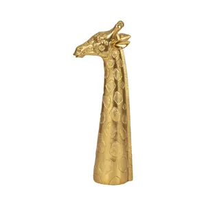 Sagebrook Home Gold 16 in. Giraffe Head Tabletop Decor, Home Statue for Room Decor