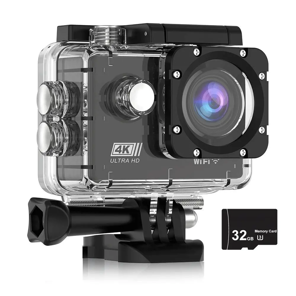 Ourlife 4K Action Camera, Waterproof Action Camera with 32G Card, Outdoor Waterproof Camera, Sports Video Camera for Outdoor Sports, Wifi Sports Camera, Recording Camera