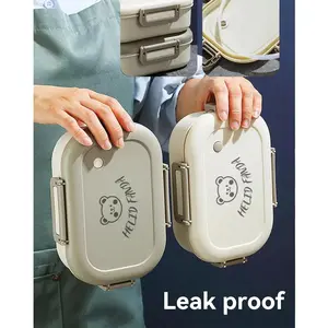 Removable 3-Compartment Lunch Box 800ml Portable Plastic Bento Box Microwave School Student Kid Sealed Food Container