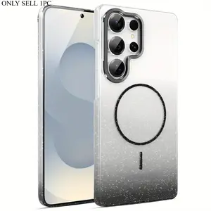 Luxury Magnetic Glitter Sparkly Diamond Phone Case, Samsung S26 S25 Edge S25 S24 Ultra, Colorful Back Cover, 4g 5g Compatible