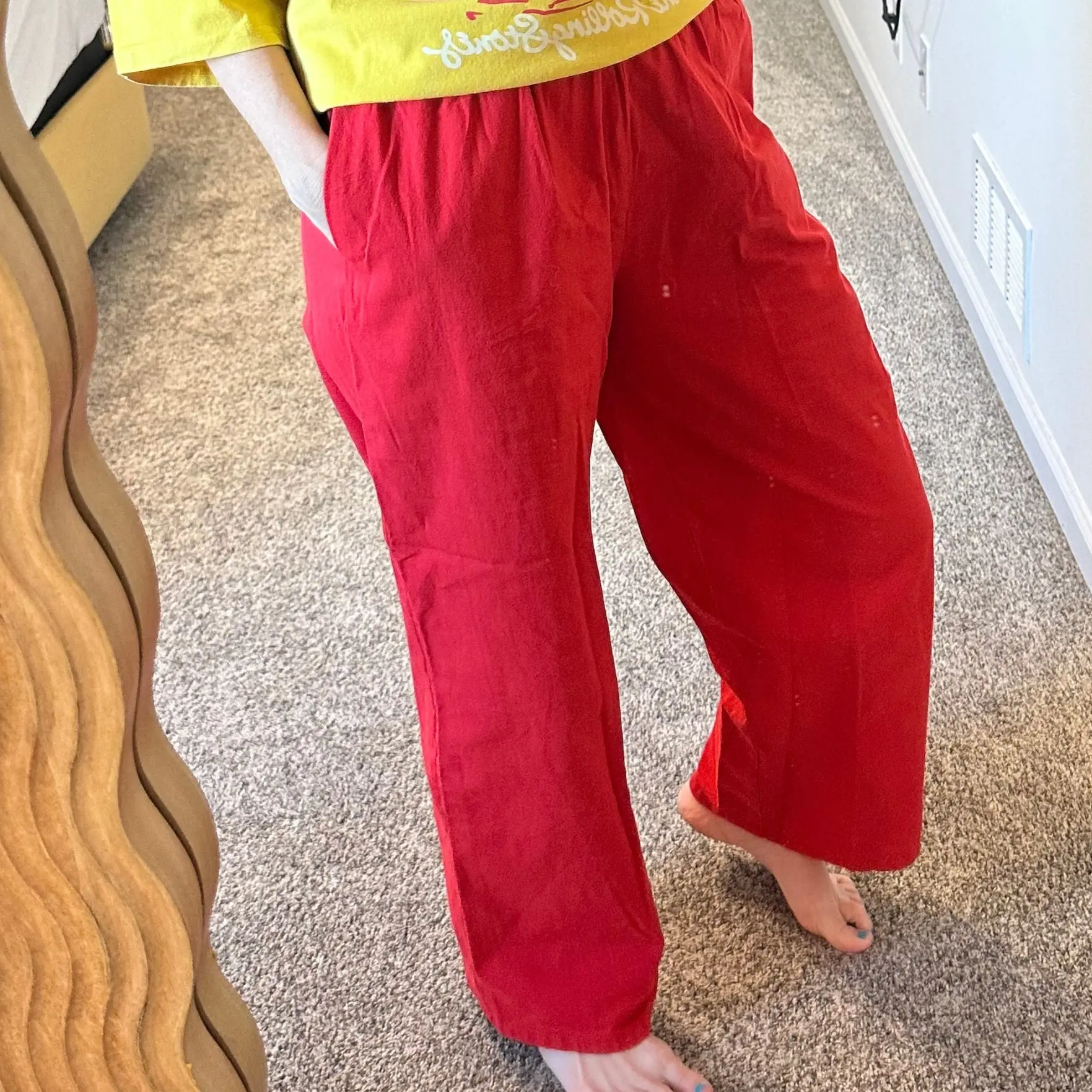 Red Linen Pants