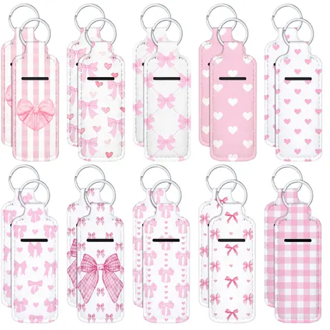 20Pcs Lipstick Holder Keychain Gifts for Employee Teacher Nurse Cowoker Friends Guest Bow Lip Balm Holder Keychain for Birthday Baby Shower Gender Reveal Party Favors Pumpkin Lip Balm Holder Friendsgiving Exchange Gifts for Thanksgiving Party Favor