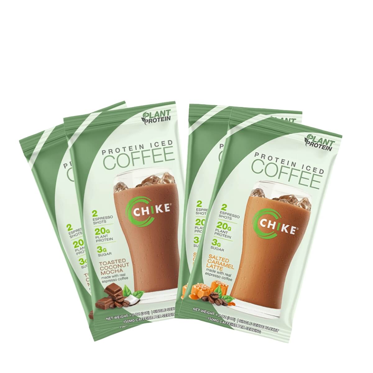 Chike Plant-Based High Protein Instant Iced Coffee Sampler Pack - 20g Plant Protein, 2 Espresso Shots, 3g Sugar - Available in 2 Flavors