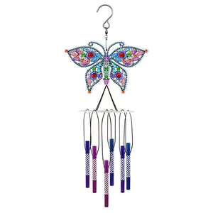 Acrylic Butterfly Wind Chime Bell Pendant DIY Diamond Painting Home Decor