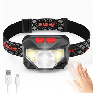 1PC Rechargeable Headlamp Flashlight,800 lumen super bright LED headlight with red and white light and motion sensors,IPX4 Waterproof,8 modes of working lights for  Running Camping Hiking  and outdoor,emergency situations, USB Rechargeable Headlamp
