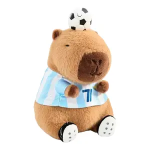 Cute Capybara Plush Toy Soccer Soft Plush Toy Cute Kids Gift Brown 9 Inch