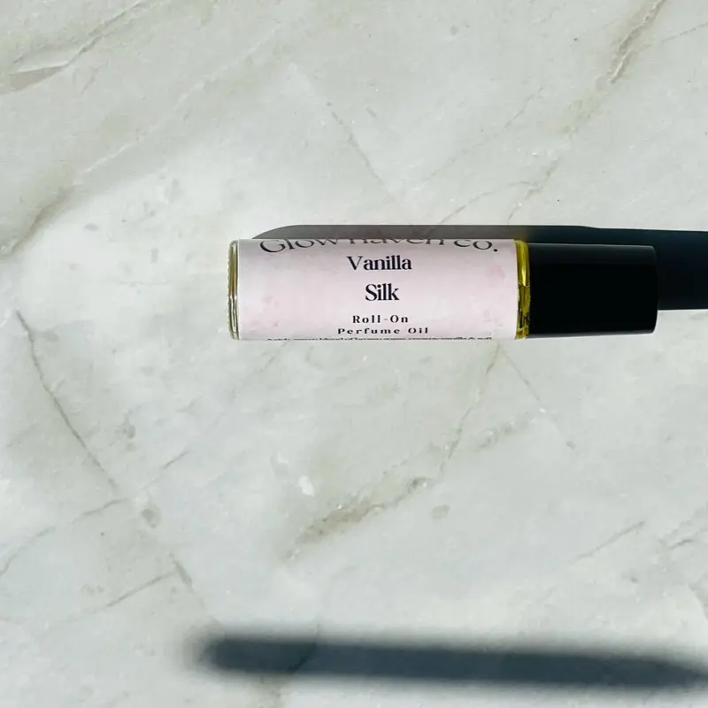 Glow Haven Co. Vanilla Silk Perfume Oil – 10 ml Roll-On | Warm Vanilla, Brown Sugar & Tonka | Jojoba Oil | Sweet & Sultry Scent