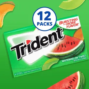 Trident Watermelon Twist Gum 14 Pieces a Pack 12 Packs! 168 Pieces!