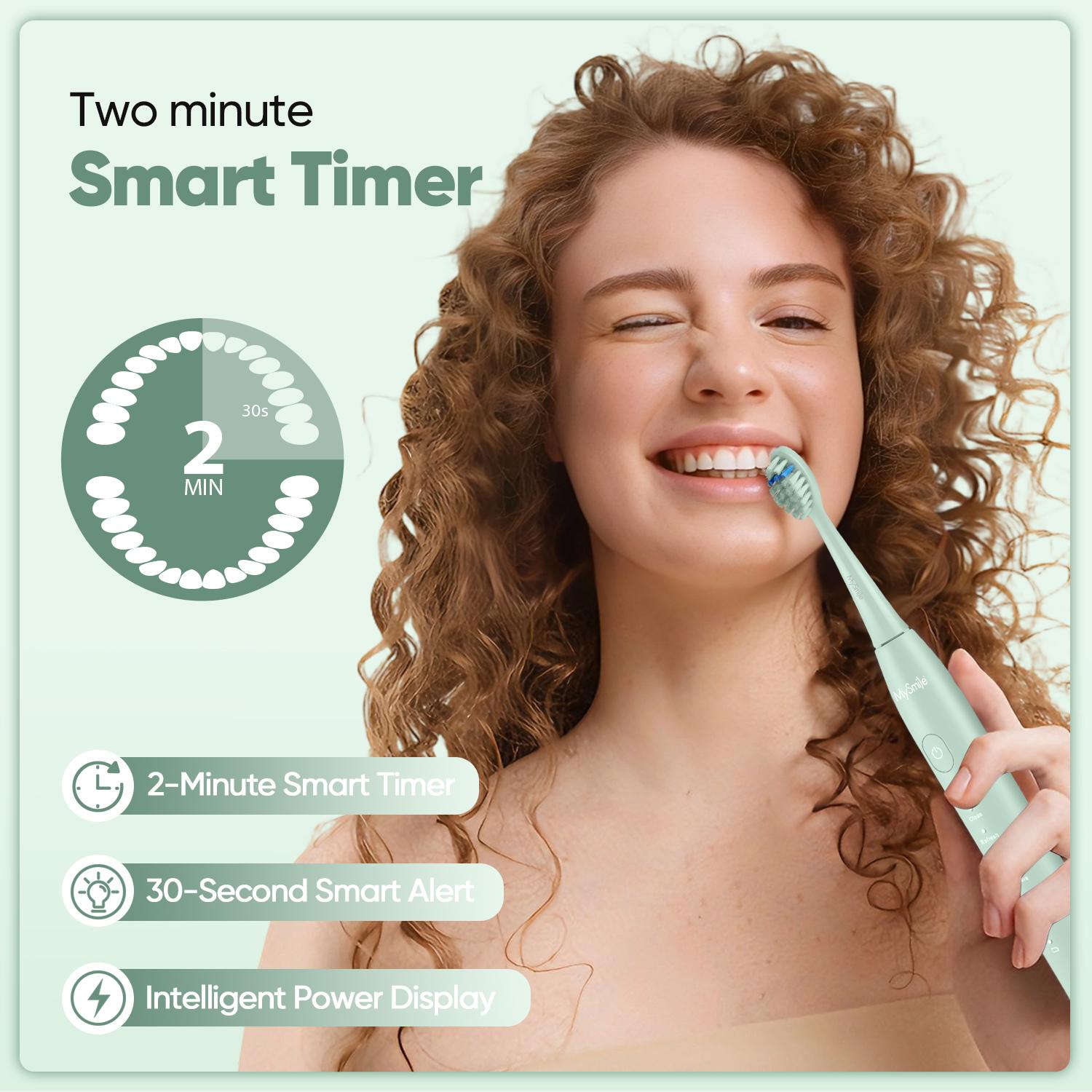 MySmile Essential Sonic Electric Toothbrush - 45,000 VPM Motor, 5 Modes & 3 Brush Heads (Free nHA Toothpaste Gift)