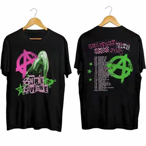 Avril Lavigne Greatest Hits Tour 2025 Classic Graphic Comfort Cotton Crewneck T-Shirt 2 Sides for Women and Men - Stylish Music Fan Apparel