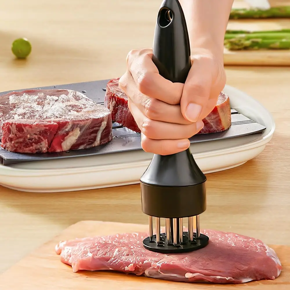 1PCS Stainless Steel Meat Tenderizer, 2025 New Meat Tenderizer Tool, Meat Tenderizer with Stainless Steel Ultra Sharp Needle Blades, for Tenderizing