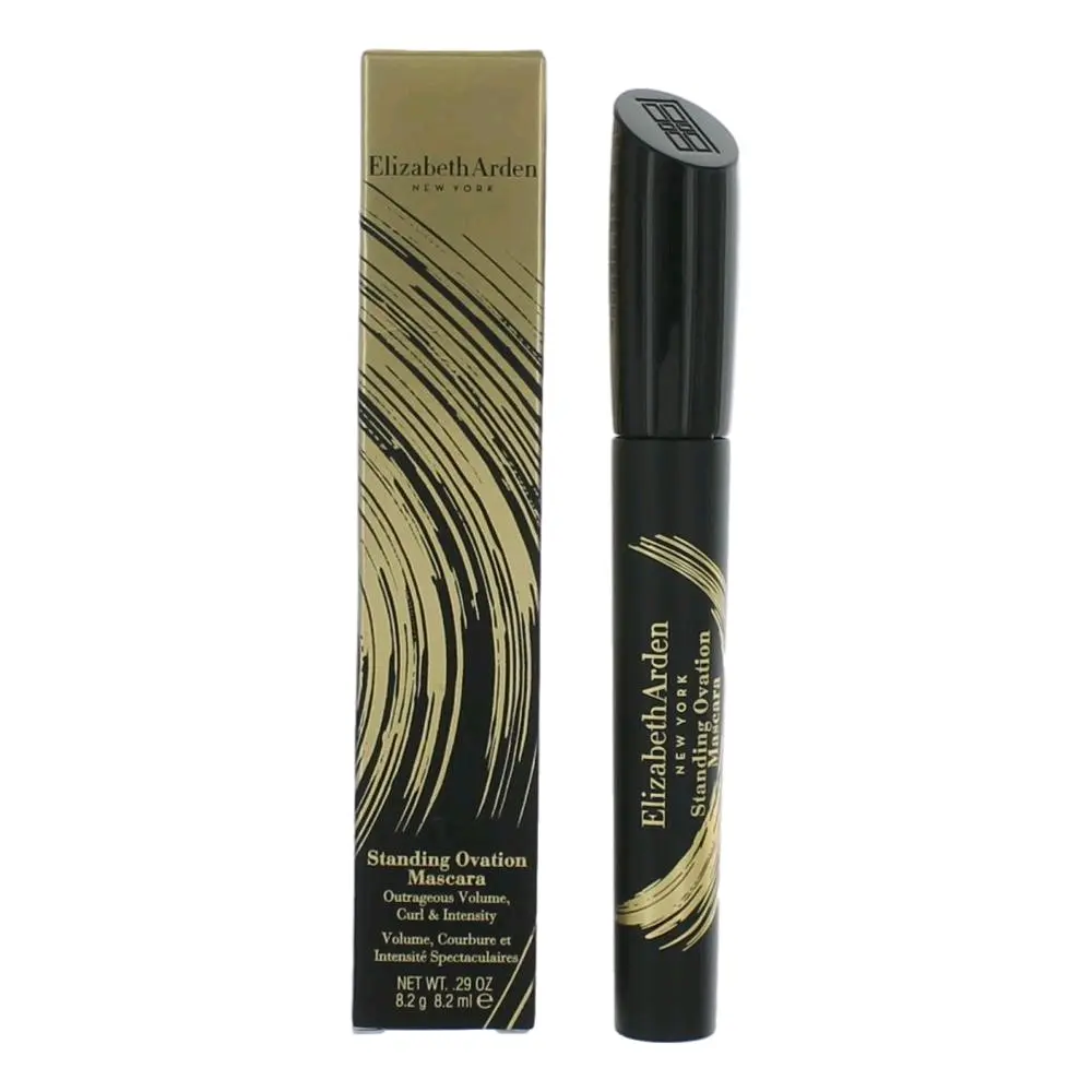 Standing Ovation Volumizing and Curling Mascara, Non-Smudging Fiber Infused Formula with Supersized Wand, Intense Black Lash Makeup, 0.29 oz, Mascara Wand, Smooth