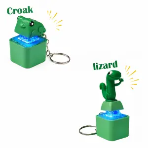 3 PCS Lizard&Frog Button Keychain – Color-changing Sound | Perfect Gift for Adults Summer Vibes