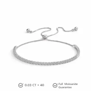 Marianne Silver Moissanite Bracelet S925 0.03ct x 40 - Round Cut - Lore Jewelry