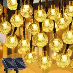 Solar String  with 8 Flashing Modes & 120 LED Bubble Bulbs Modern Style Plastic Material Switch Controlled for Gardens Mother's Day Weddings Birthdays Holiday Decorations lights