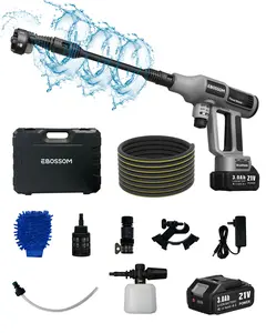 Cordless Pressure Washer 1080PSI Portable High-Pressure for Car Wash Outdoor Cleaning, 6-in-1 Adjustable Nozzle,Battery & Adaptor Included (2X 3Ah) car wash water-gun