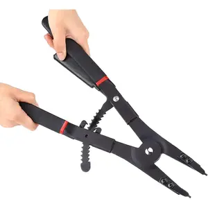 Heavy Duty Circlip Pliers, 16" Snap Ring Pliers Set, Internal External Snap Ring Pliers, with 0 ° 15 ° 45 ° 90 ° tips, to install and uninstall the snap rings