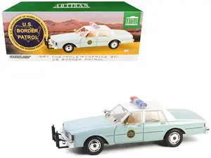 1987 Chevrolet Caprice 9C1 "US Border Patrol" Light Green with White Top "Artisan Collection" 1/64 Diecast Model by Greenlight