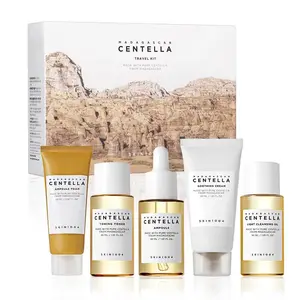 SKIN1004 Madagascar Centella Travel Kit -Toner, Ampoule, Soothing Cream, Cleansing Oil, Ampoule Foam, Basic Skincare Trial Kit Box , Gift Sets for Mom, Women & Mothers Day, Compact Size