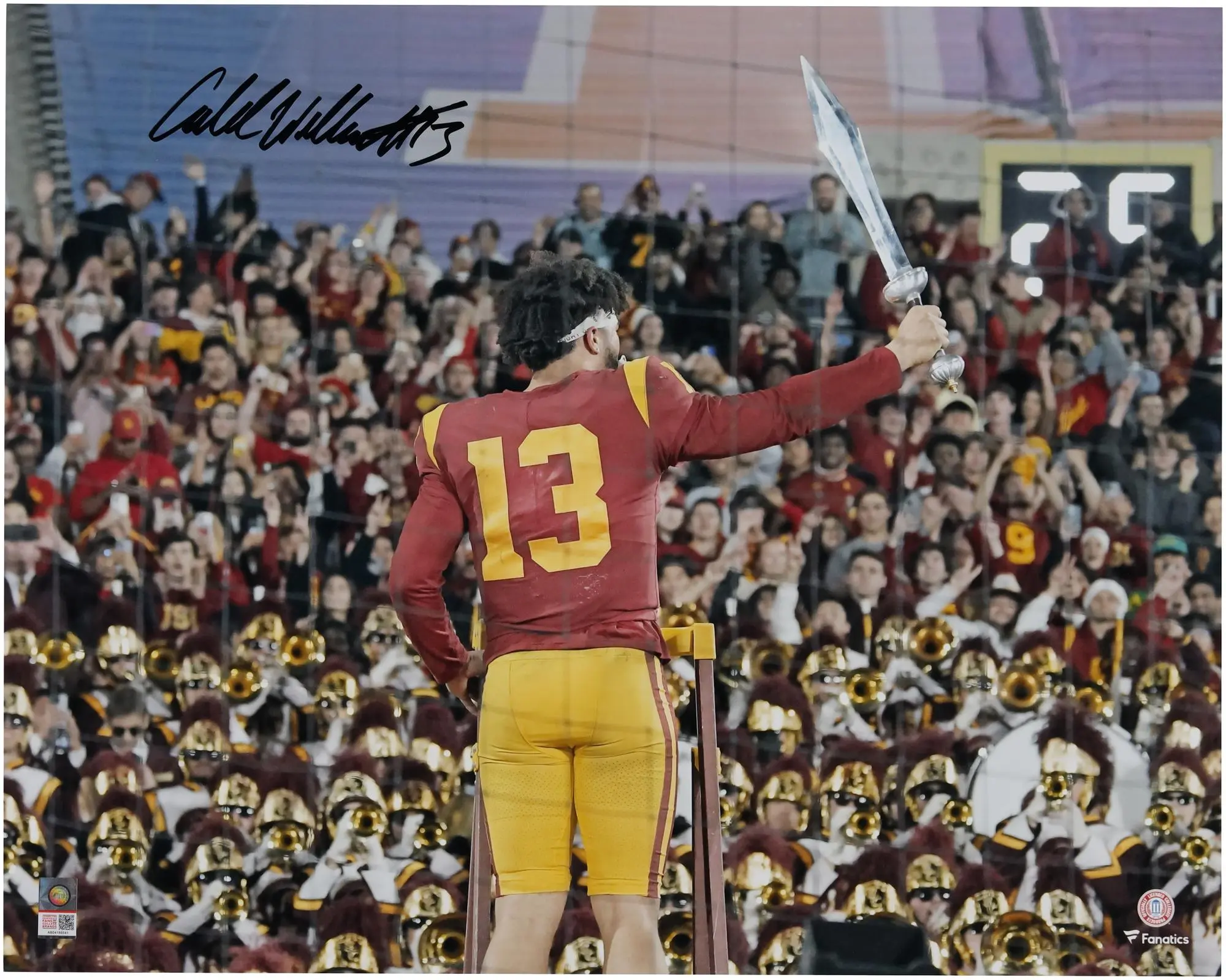 Caleb Williams USC Trojans Autographed 16" x 20" Conducting Band Photograph - Fanatics Authentic Certified