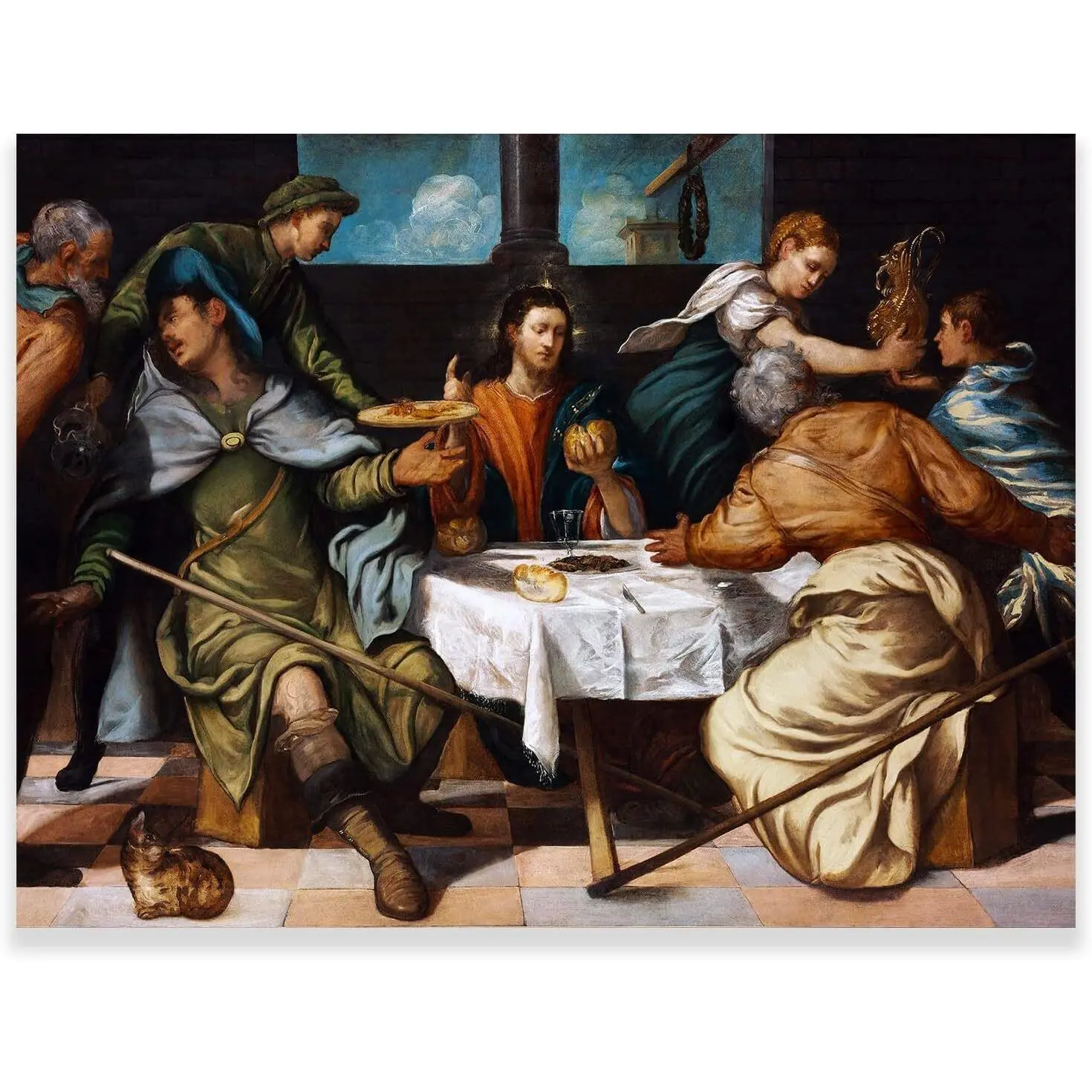 Jacopo Tintoretto Wall Art - Supper At Emmaus Painting - Christian Art Prints Decor Room Colorful Gifts Ornaments Decoration Artistic Photo