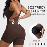 SHECURVE Easyslide Bathroom Friendly Shapewear Faja for Women Nude Tummy Control Bodysuit Seamless Butt Lifter with Back Pull Down Bathroom Design Back Support & Cotton Gusset for New Moms Postpartum & Everyday Wear
