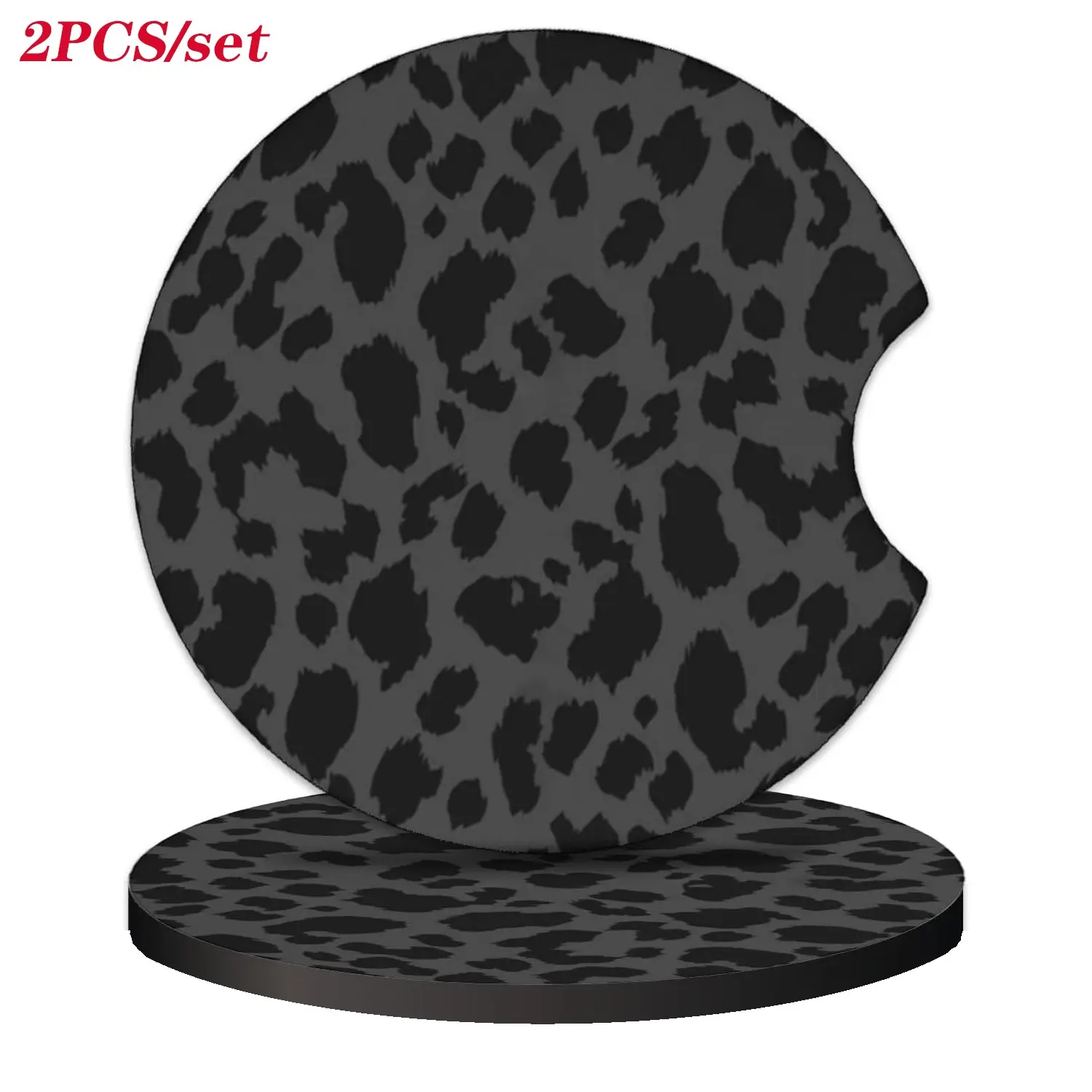 Leopard-print Car Coaster, Round Anti-slip Rubber Car Cup Holder Pad, Car Interior Decoration Accessories for Women, Anti Slip Mat, Car Stuff, Girly Car Accessories, Car Interior Accessories Girls, Car Auto Accessory