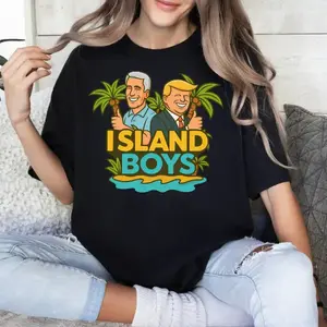Island Boys Shirt - Trump and Epstein T-Shirt, Casual Unisex Funny Meme Parody Vintage Retro, Fashion Cotton, Full Colors, Full Sizes, For Men, For Women