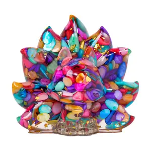 Natural Crystal Chip Nine-Tailed Fox Resin Figurine |   Epoxy Fox Doll, Creative Home Decor, Desk Gift Craft Artwork