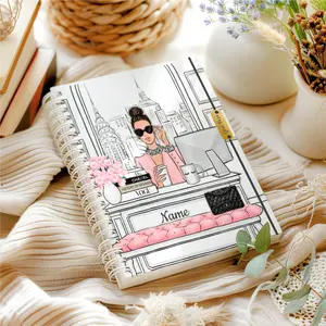 Hardcover Personalized Spiral Notebook - Personalized Journal - GIrl Boss Personalized Notebook - Lined Notebook Gift - Babe Boss Gift -  Bullet Journal