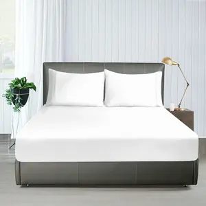 Sheet 1 Pack Twin-XL/Split King Size Only Viscose Derived from Bamboo,400 Count,8-16" Deep Pocket,Bottom Sheet Colorfast  Silky (1 Sheet Only, White, Twin-XL)