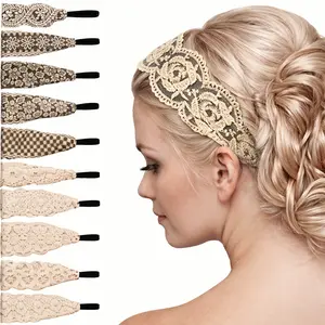Vintage Lace Elastic Women’s Headband – Stretch Floral Boho Hair Accessory