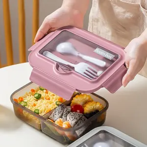 Double Layer Leak-Proof Lunch Box, Large Capacity Microwave Safe, Suitable for Work or School, Personal Lunch Box, Nutritional Partitioning, Healthy Eating