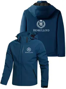Henri Lloyd Men's Badge Printed Outdoor Fleece-Lined Hooded Coat, Spring & Fall Casual Outerwear, Slim Fit Design