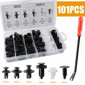 Car Trim Bumper Clip with Storage Case, 100pcs/set Auto Fastener Clip, Car Interior Repairing Trims, Car Body Repair Tools Kitsfor Door Trim & Bumper, Car Accessories