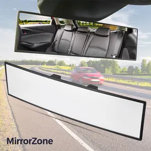 Panoramic Convex Real View Mirror Universal 11.81 Inch  for Car SUV Trucks Reversible Passengers High-Quality Glass Anti-Fall Design Easy Install Rearview Mirror
