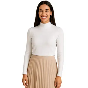 Women Mock Neck Cotton Top
